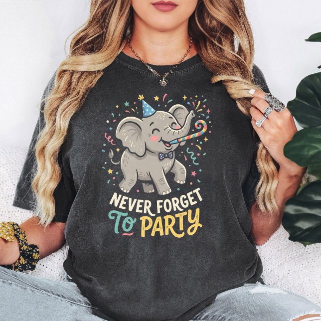 Camiseta Celebração da Festa do Elefante Fofo (Criador carregado)