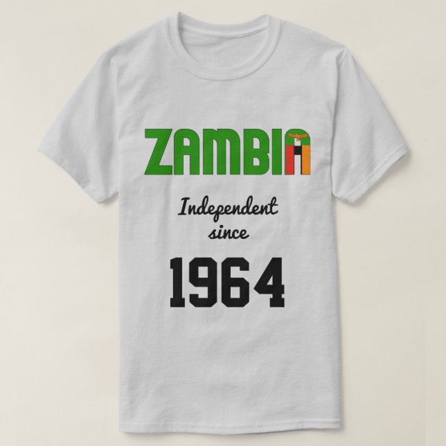 Camiseta Celebração da Independência da Bandeira da Zâmbia (Frente do Design)