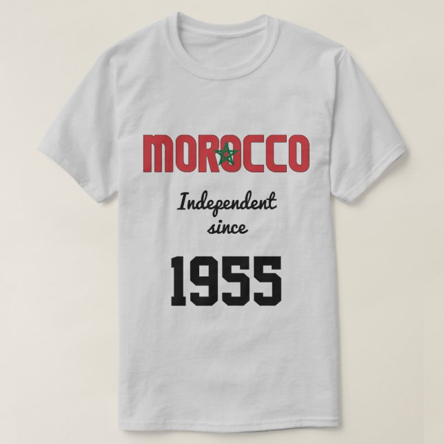 Camiseta Celebração da Independência da Bandeira de Marroco (Frente do Design)