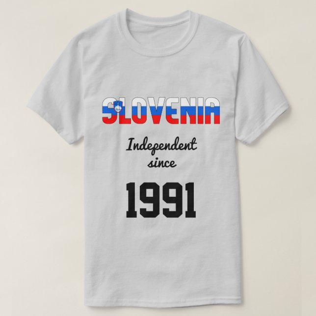 Camiseta Celebração da Independência de Bandeira da Eslovên (Frente do Design)