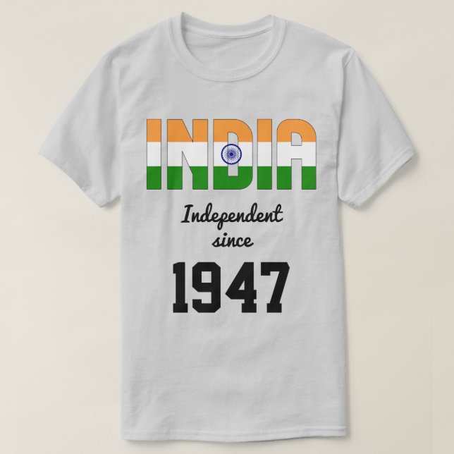 Camiseta Celebração da Independência de Bandeira da Índia (Frente do Design)
