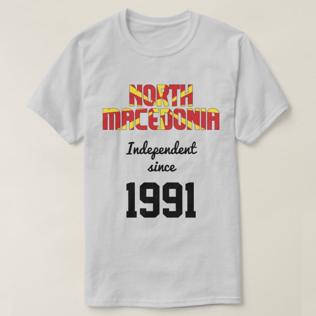 Camiseta Celebração da Independência de Bandeira da Macedôn (Frente do Design)