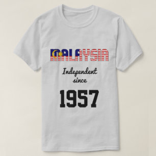 Camiseta Celebração da Independência de Bandeira da Malásia