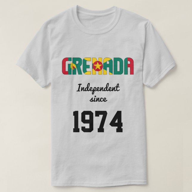 Camiseta Celebração da Independência de Bandeira de Granada (Frente do Design)