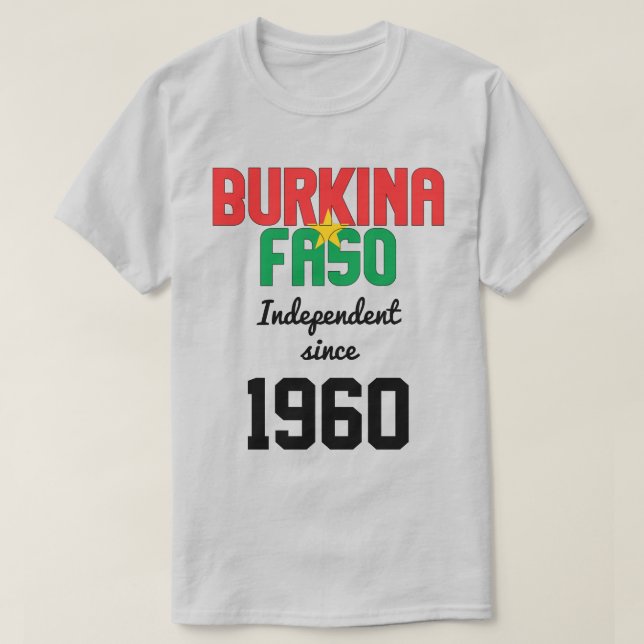 Camiseta Celebração da Independência de Bandeira do Burkina (Frente do Design)