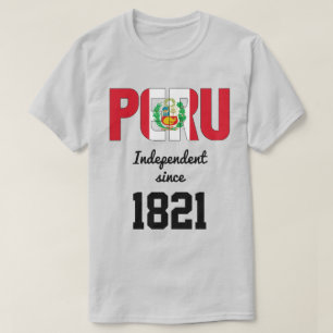 Camiseta Celebração da Independência de Bandeira do Peru