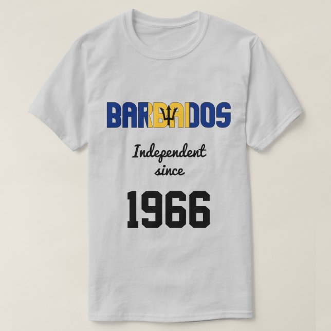 Camiseta Celebração da Independência de Barbados (Frente do Design)