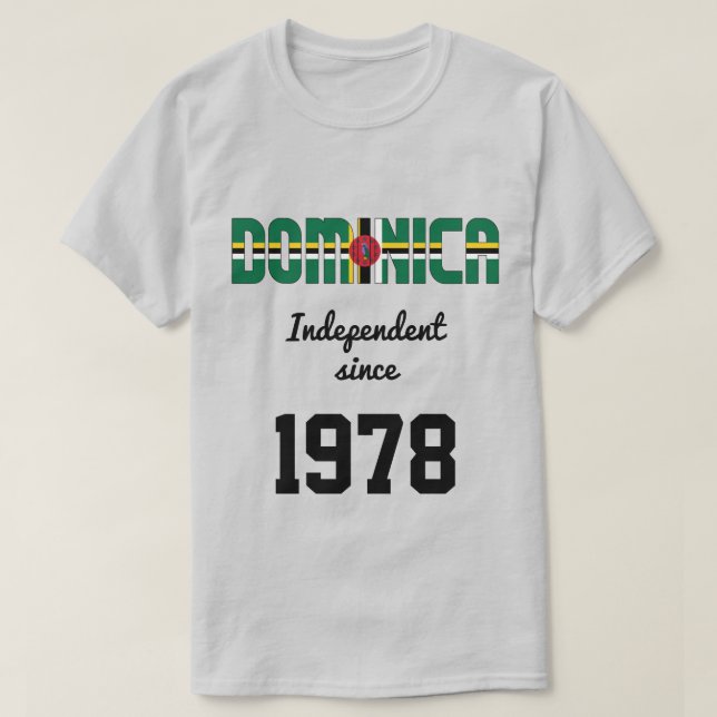 Camiseta Celebração da Independência de Dominica Flag (Frente do Design)