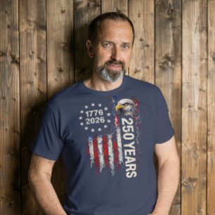 Camiseta Celebração de 250 Anos Águia Bandeira Americana Gr