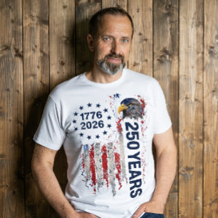 Camiseta Celebração de 250 Anos Águia Bandeira Americana Gr