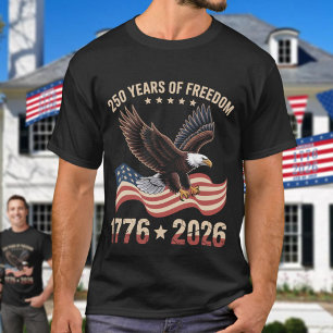 Camiseta Celebração de 250 Anos da Águia da Liberdade 1776 