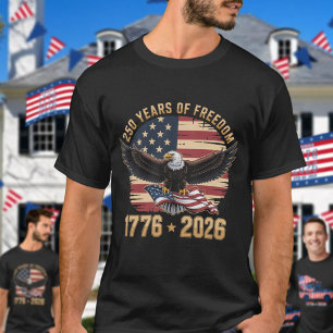 Camiseta Celebração de 250 Anos de Águia da Liberdade 1776 