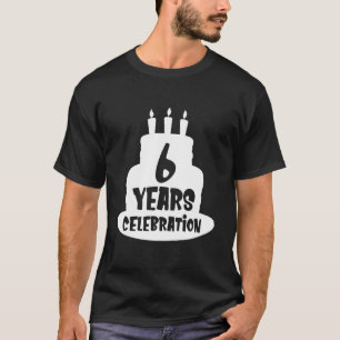 Camiseta Celebração de 6 Anos - Evento, Aniversário ou Nasc
