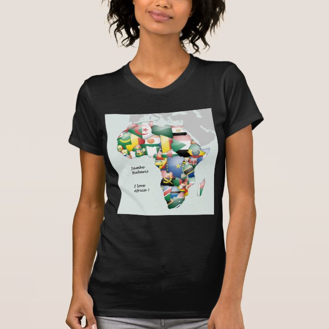 Camiseta Celebração de África em Flags Design (Frente)