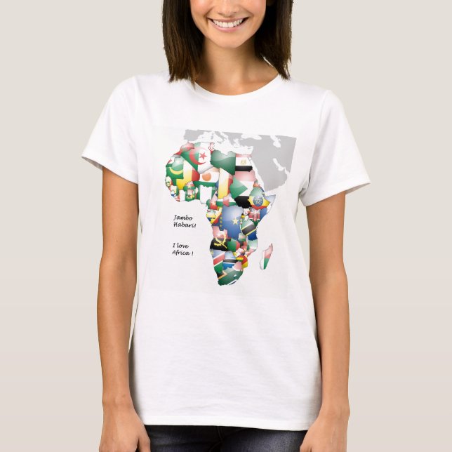Camiseta Celebração de África em Flags Design (Frente)