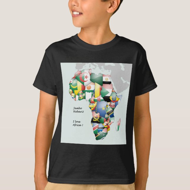 Camiseta Celebração de África em Flags Design (Frente)