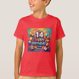 Camiseta Celebração de Aniversário com 14 Radiante