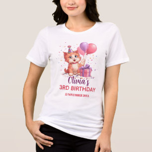 Camiseta Celebração de Aniversário da Gatinha