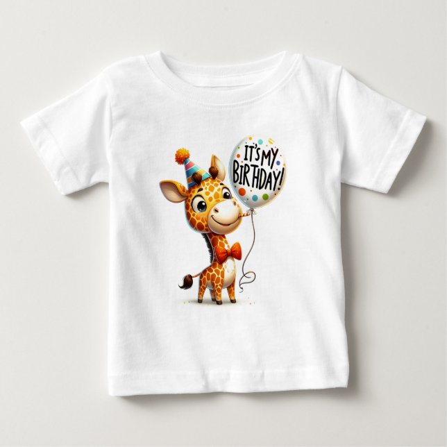 Camiseta Celebração de Aniversário da Girafa (Frente)