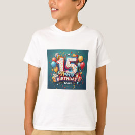 Camiseta Celebração de Aniversário de 15 Festivo