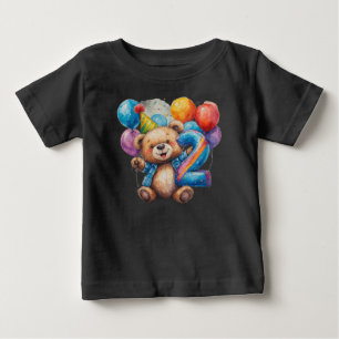Camiseta Celebração de Aniversário do Ursinho Teddy Fofo
