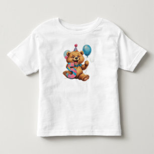 Camiseta Celebração de Aniversário do Ursinho Teddy Fofo