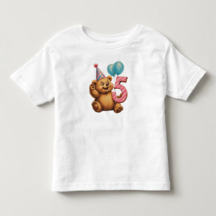 Camiseta Celebração de Aniversário do Ursinho Teddy Fofo