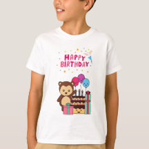 Celebração de Aniversário do Urso Fofo - Desenho A