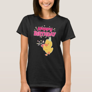 Camiseta Celebração de ANIVERSÁRIO Frango Fofa Kawaii Bebê