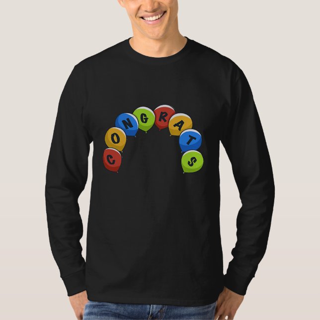 Camiseta Celebração de Balões de parabéns (Frente)