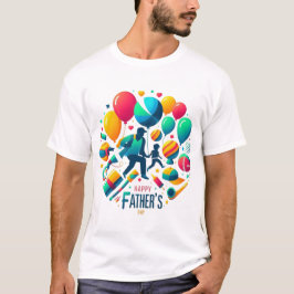 Camiseta Celebração de Balões do Dia dos Pais Feliz