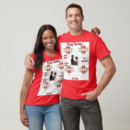 Camiseta Celebração de Casamento de Casais com Cor Vermelha
