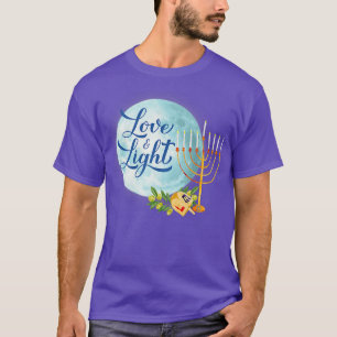 Camiseta Celebração De Chanucá De Luzes E Velas De Amor
