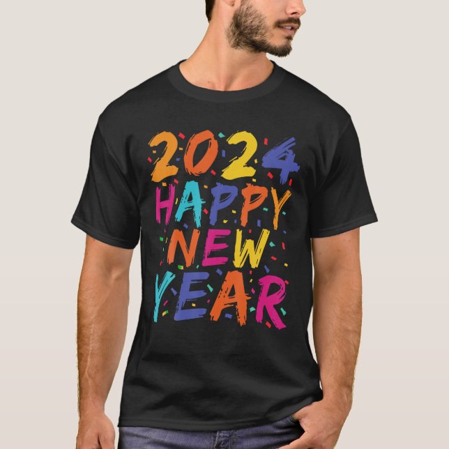 Camiseta Celebração de Combinação da Família Feliz ano novo (Frente)