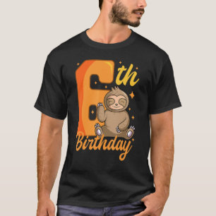 Camiseta Celebração de Festa de Bday do Tema 6 de Aniversár