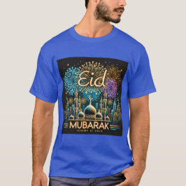 Camiseta Celebração de fogos de artifício Eid Al Fitr Mubar