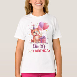 Camiseta Celebração de Kitty Cat Aniversário