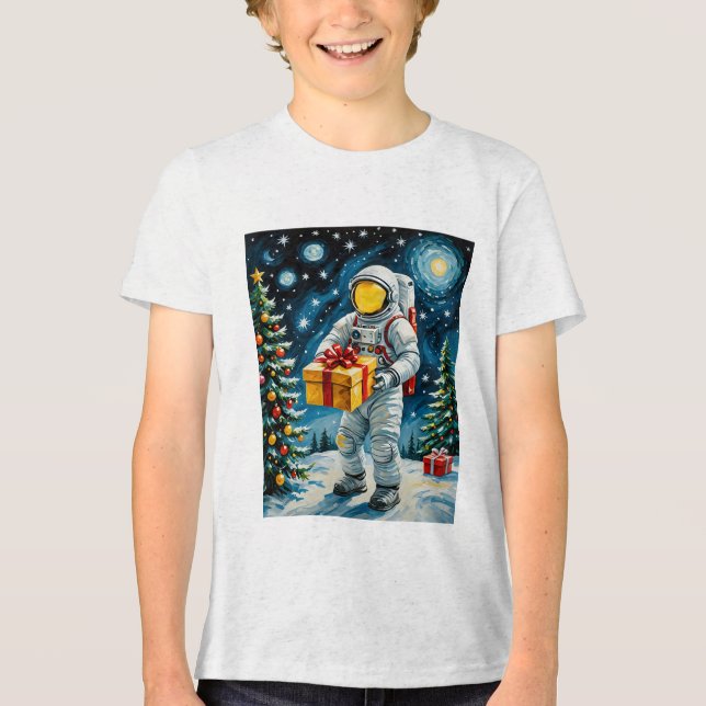 Camiseta Celebração de Natal Astronauta (Frente)