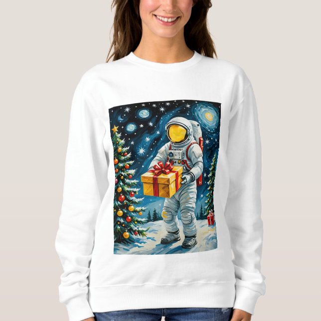 Camiseta Celebração de Natal Astronauta (Frente)