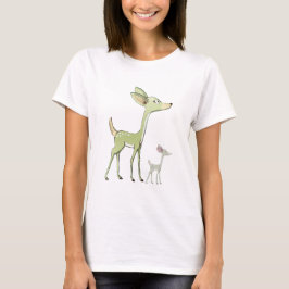 Camiseta Celebração de Natal Cervos Verdes Feriados Fofo