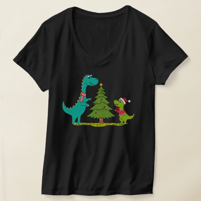 Camiseta Celebração de Natal dos Dinossauros (Postura )