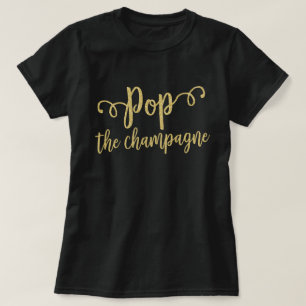 Camiseta Celebração de Noivado Estourar o Champanhe