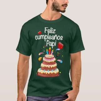Camiseta Celebração de Papa Feliz Cumpleanos Papi