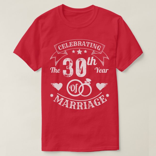 Camiseta Celebração Do 30 De Ano Do Casamento (Frente do Design)