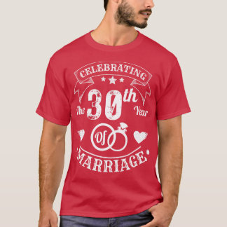 Camiseta Celebração Do 30 De Ano Do Casamento