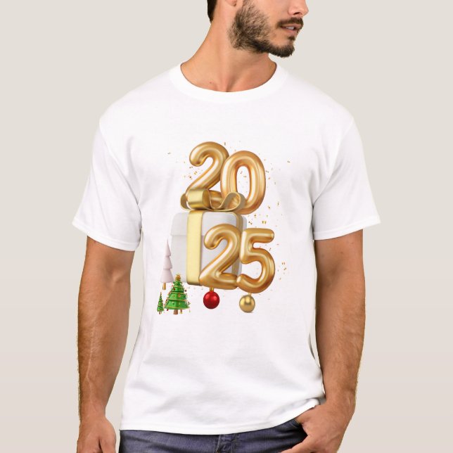 Camiseta Celebração do Ano Novo Festivo 2025 (Frente)