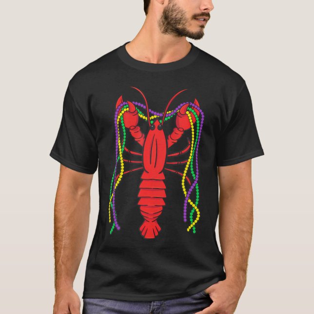 Camiseta Celebração do Carnaval de Mardi Gras Crawfish (Frente)