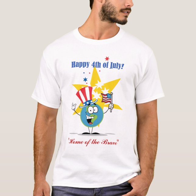 Camiseta Celebração do Dia da Independência dos EUA (Frente)