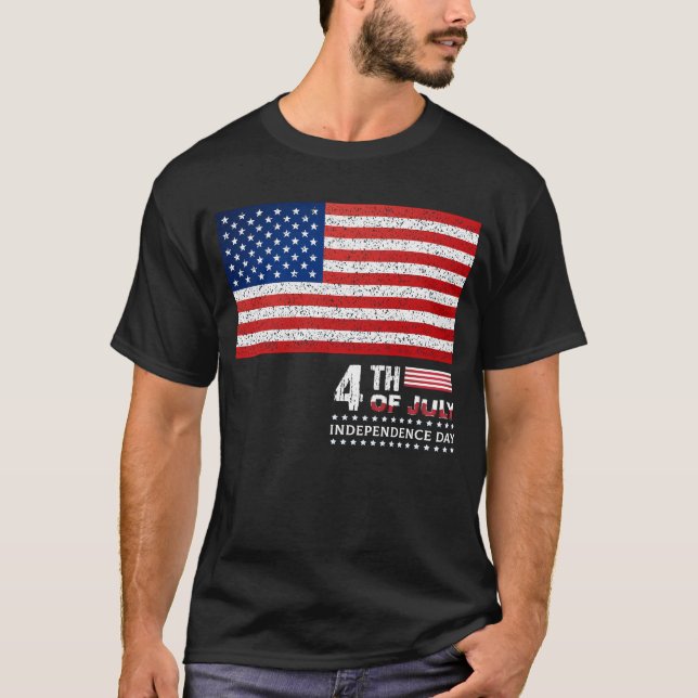 Camiseta Celebração do Dia da Independência em 4 de julho (Frente)