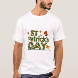 Camiseta Celebração do Dia de Patrick com Elegância Floral